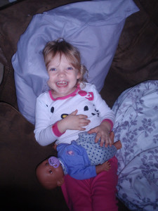 Addison and her Purple Baby